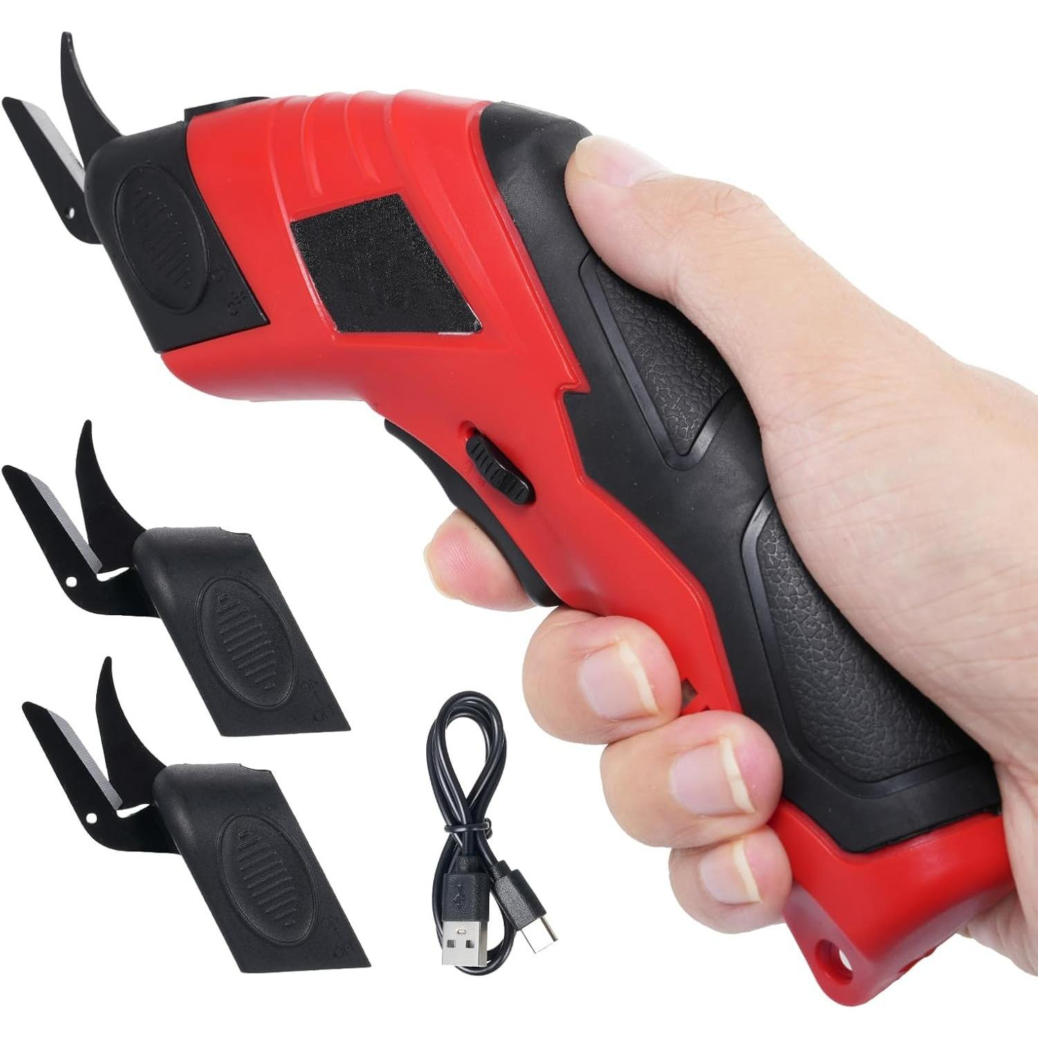 

Power Shears with 4.2V 2000mAh Rechargeable Lithium-Ion Battery for Fabric Leather Carpet Plant Stems Rigid Cardboard PVC Plastic Board H3