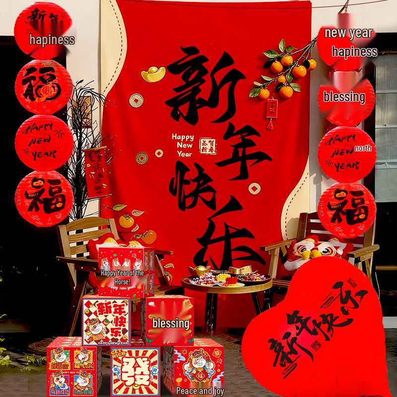 2026 Year of the Horse Spring Festival Hanging Banner for Store Windows and New Year Decorations