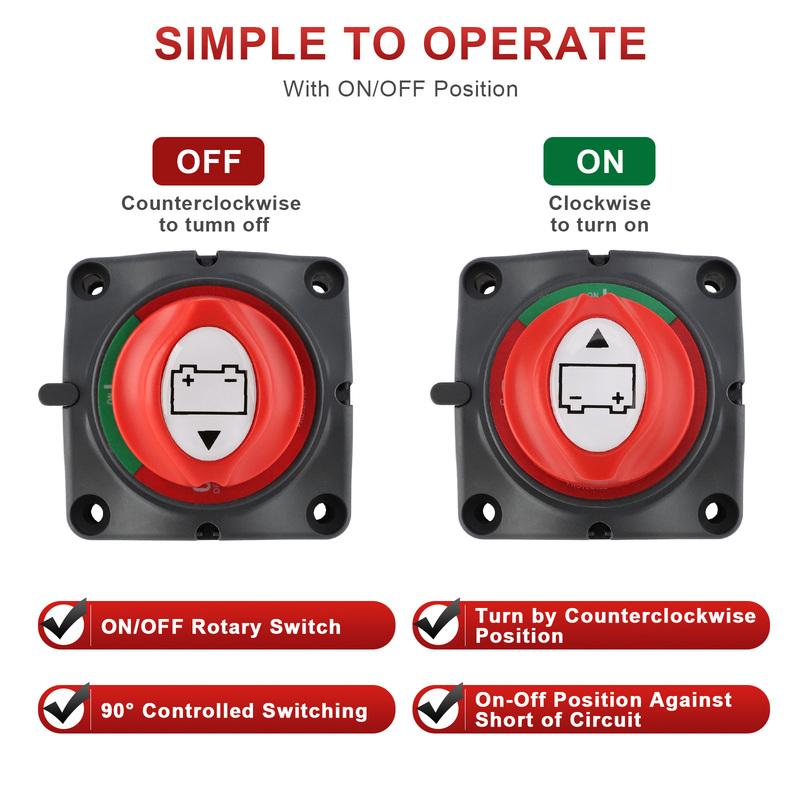 New 12V 24V 2 and 4 Position Power Switch 200A 300A Battery Disconnect Power Cut Off Kill Switch For Car Vehicle RV Boat Marine