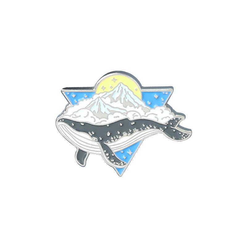 Recreational Whale Animal Series Ship Metal Design Badges Brooch Enamel Pins Label Bag Backpack Jewelry Gift Diy Accessories