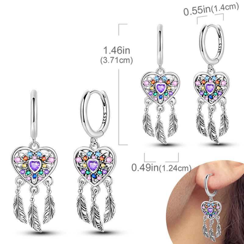 New Women Earrings Original 925 Silver Hoop Earrings Engagement Wedding Birthday Drop Earring Women Jewelry Gifts