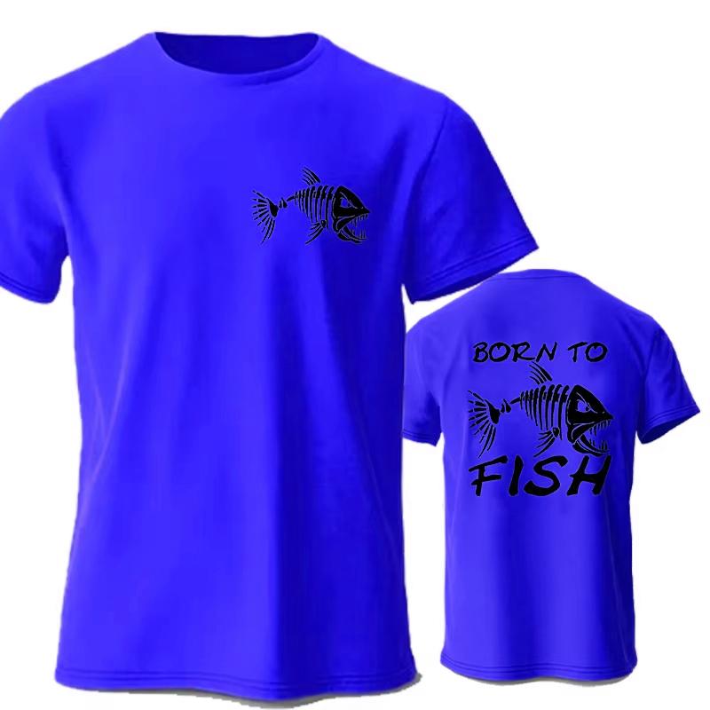 Born To Fish Funny T-Shirt Fashion Fisherman Tees Short Sleeve Funny Fishing Lover Casual Summer Men's Street Oversized Male Top