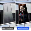 Horror Ghost Doll Car Sticker Auto B-pillar Car Center Column Decor Cover Scratches Waterproof Sunscreen Vinyl Decal Accessories