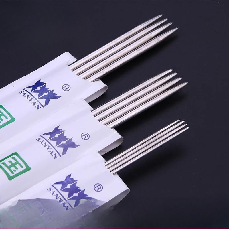 Rozsdamentes acél tű, egyenes tű, kézi kötőeszköz pulóverek és táskák készítéséhez. Különleges gyapjúval való kötéshez. Hosszú tűk, Rövid tűk.