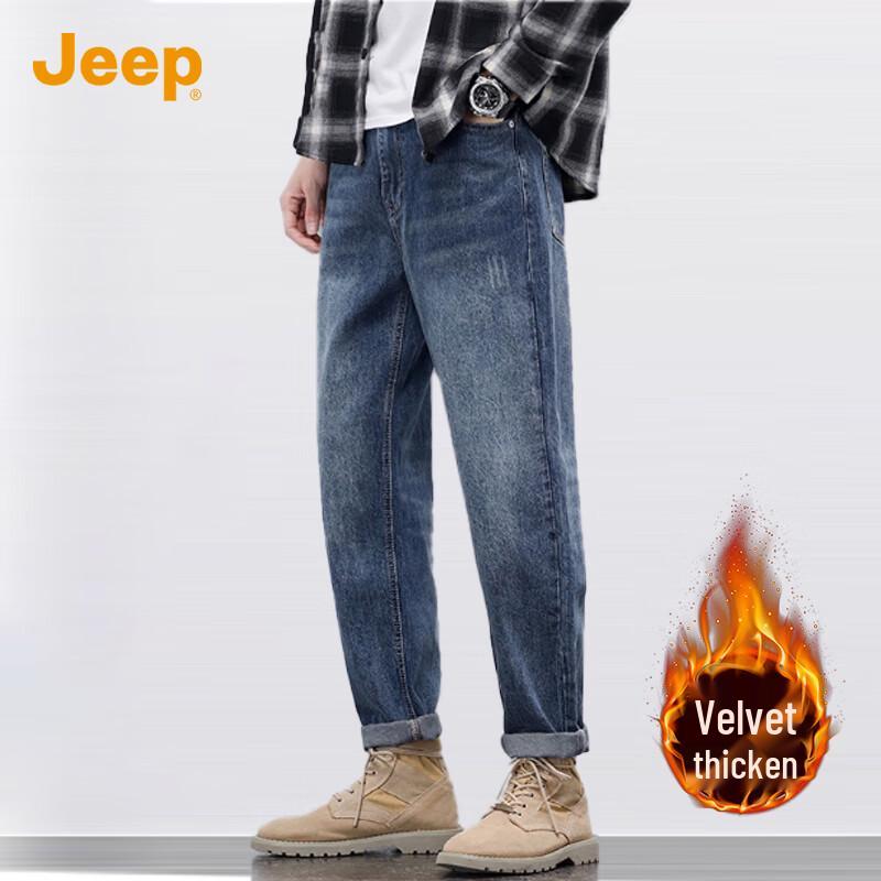 

Jeep Men s American Retro Loose Straight-Leg Denim Jeans 30