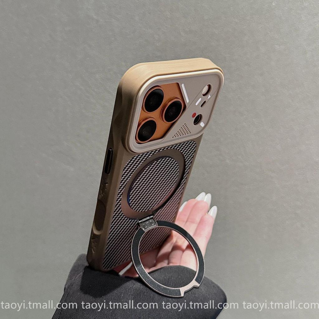 Magnetic Stand Carbon Fiber iPhone 17 Pro Max Case: Instantly Transforms Into Large Window, Protective for iPhone 16 & 15