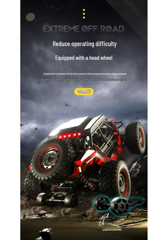 4WD Remote Control Off-Road Vehicle for Kids - High-Speed, High Horsepower, Climbing, with Lights, Super Fast, Anti-Collision Gift