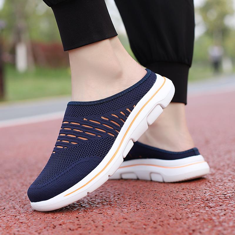 35-48 Męskie kapcie wewnętrzne Męskie półkapcie Letnie siatkowe metry-oddychające męskie czarne buty Mueller