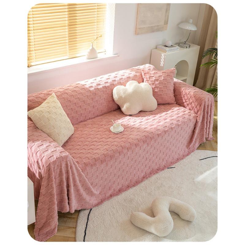 

Lazy Sofa Cover Cloth Winter Thicken Thermal Plush Cover Blanket Simple Ins Style Sofa Cushion Cover All-Inclusive Anti-Scratching 180*130cm