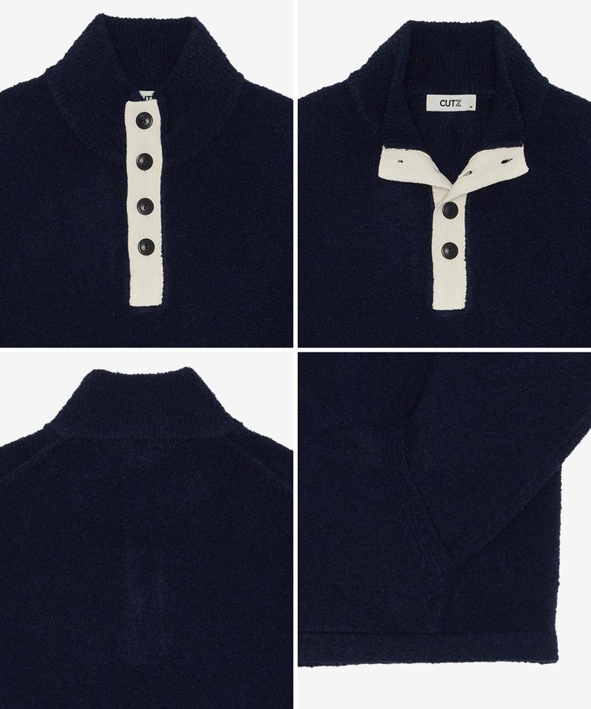 CUTZ Boucle Button Half-Neck Knit - 2 Colors