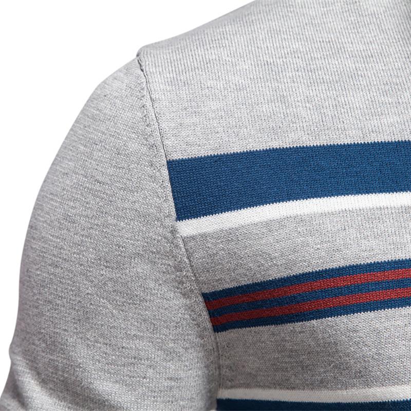 Callaway 2025 Autumn/Winter Embroidered New Large Men's Sweater Half Zipper Knitted Sweater Casual Striped Men's Top