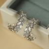 Exquisite Fashion High-end Sense Inlaid Zircon Temperament Elegant C-shaped Earrings for Women Daily Wear Wedding Party Zircon