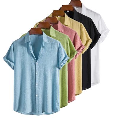 Shirt Men Summer Short Sleeve T Shirts Breathable White Clothing Casual Fashion Shirts Men's