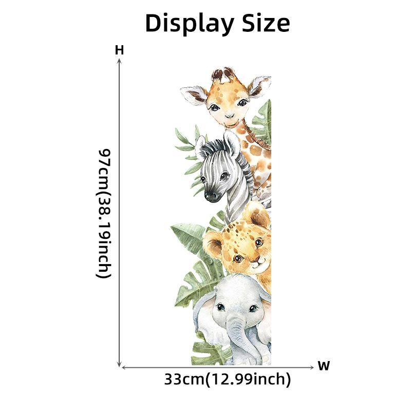 Jungle Animals Giraffe Elephant Wall Stickers for Kids Room Baby Nursery Children's Room Decoration Wall Decals