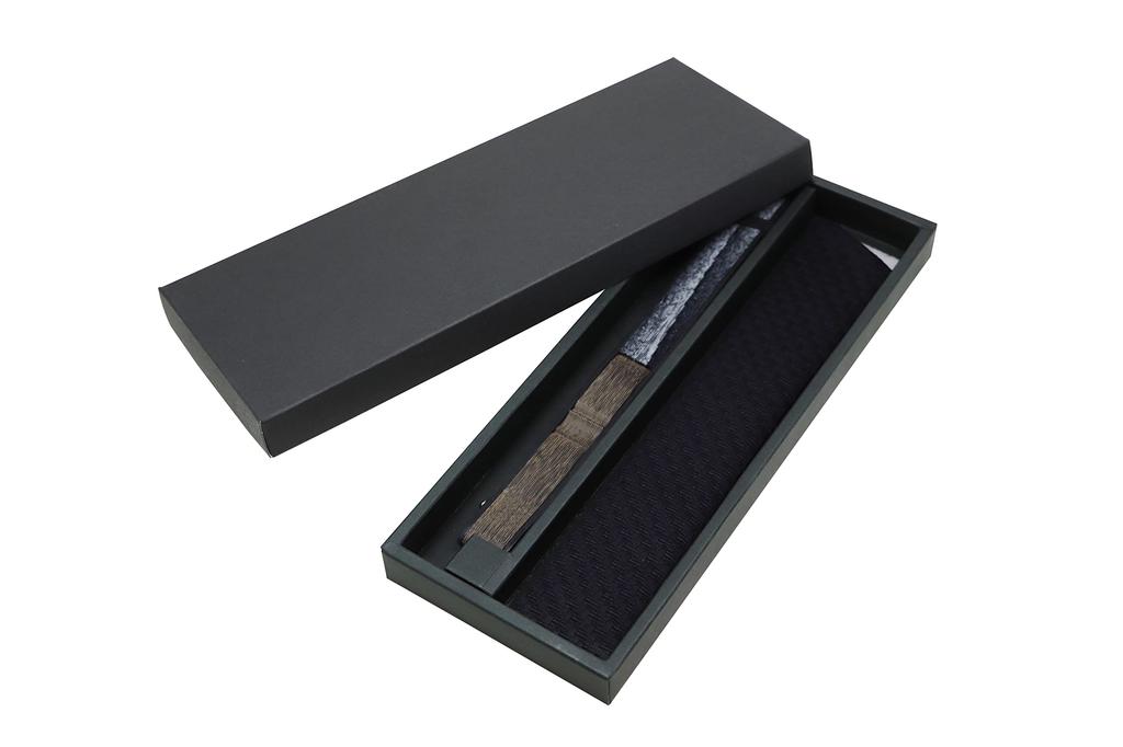 Folding fan for fan fan set with hemp leaf gray [Osaka Choseido] men, stylish, business, bag, holder, handkerchief, gradation,