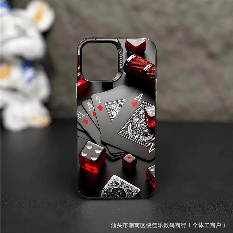 Fashionable Black Poker Cards Are Suitable for iPhone 16 Cases, X/XS, iPhone 11/12/13/14/15 Pro Max