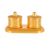 Golden Metal Kumkum Holder/Kumkum Box for Gifting,Pooja, Thali, Mandir, Home, Temple, Gifting Golden Kumkum Box with Laxmi Maa (Round Kumkum)