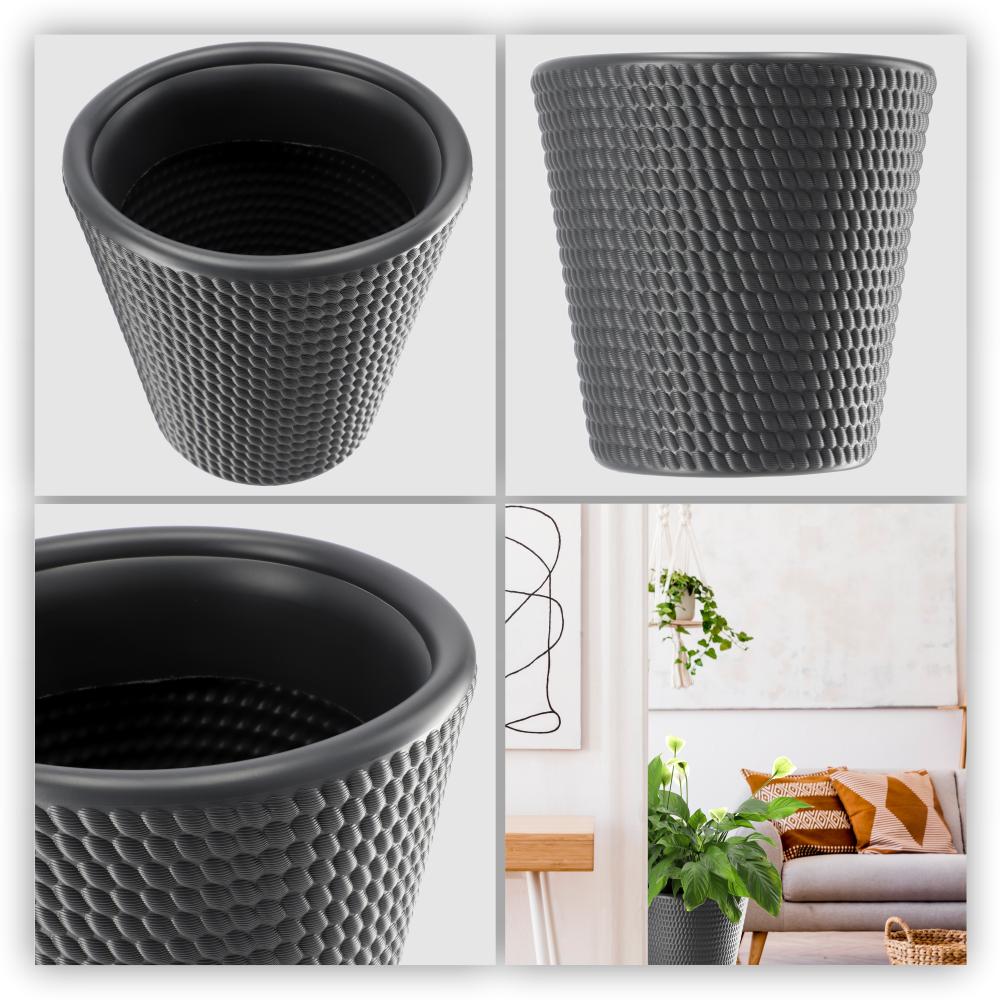 KADAX Donica Doniczka Osłonka Na Kwiaty Antracyt 30 cm