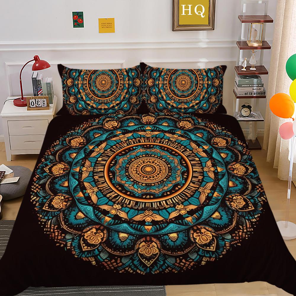 Seturi de lenjerie de pat Frumos Mandala Husă de pilota Moale Full Twin Dimensiune pentru Femei Set Pat de înaltă calitate Lenjerie de pat acasă