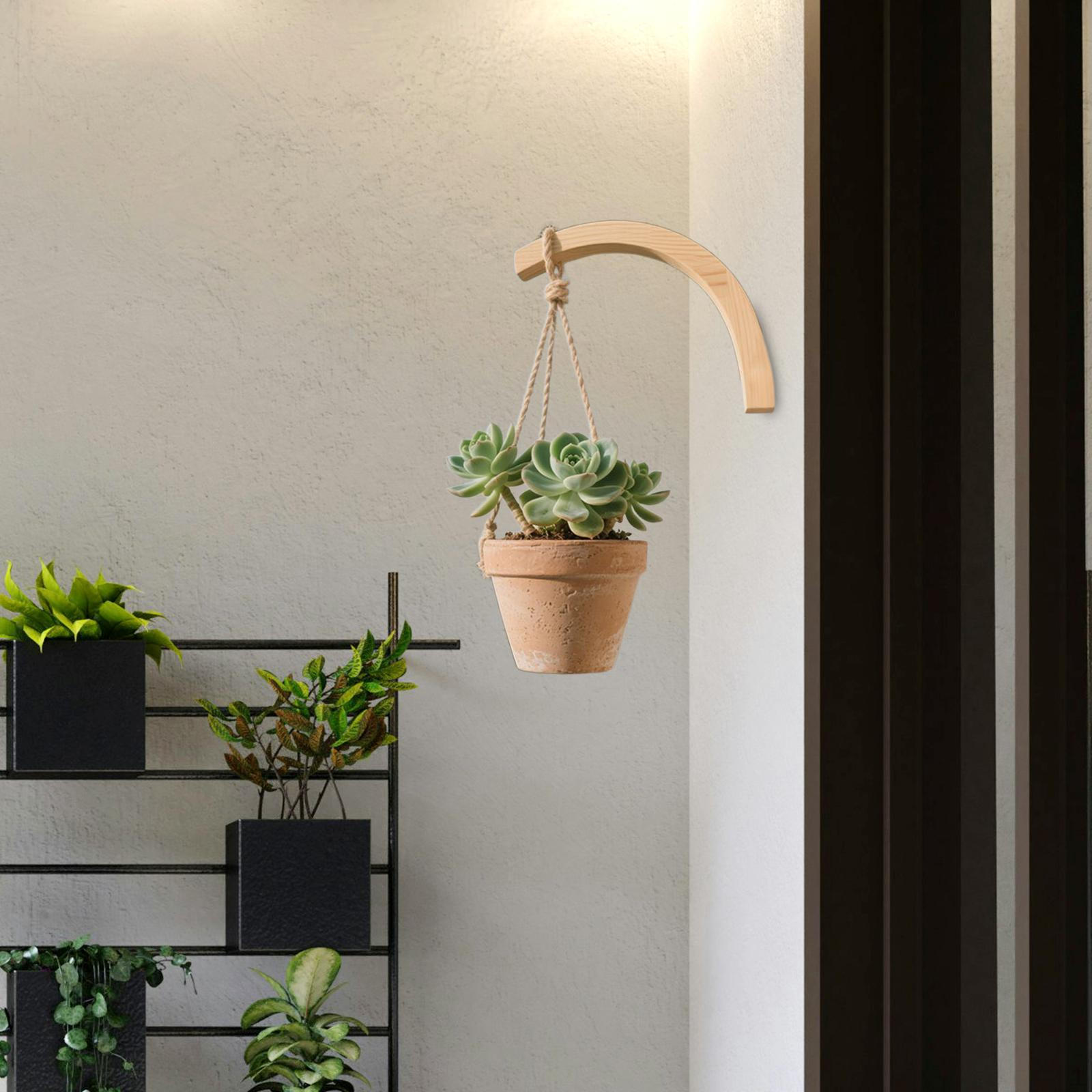 

Decorative Plant Hanging Bracket Made of Wood Suitable for And Macrame on Patios Light Wood