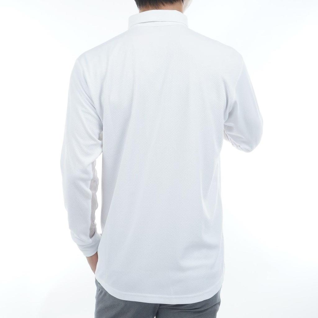 Bridgestone Golf Retro Long Sleeve Button-Down Shirt, Men's 3GE01F, White