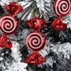 6pcs Electroplated Candy Ornaments, Lollipop Charms For Christmas Tree Decoration, Theme Party, Gift Packaging, Room, Home Decor