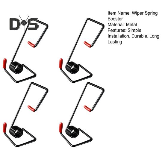 4Pcs Windshield Wiper Arm Pressure Spring Boosters Rustproof Universal Easy To Install Car Window Wiper Arm Pressure Spring Kit