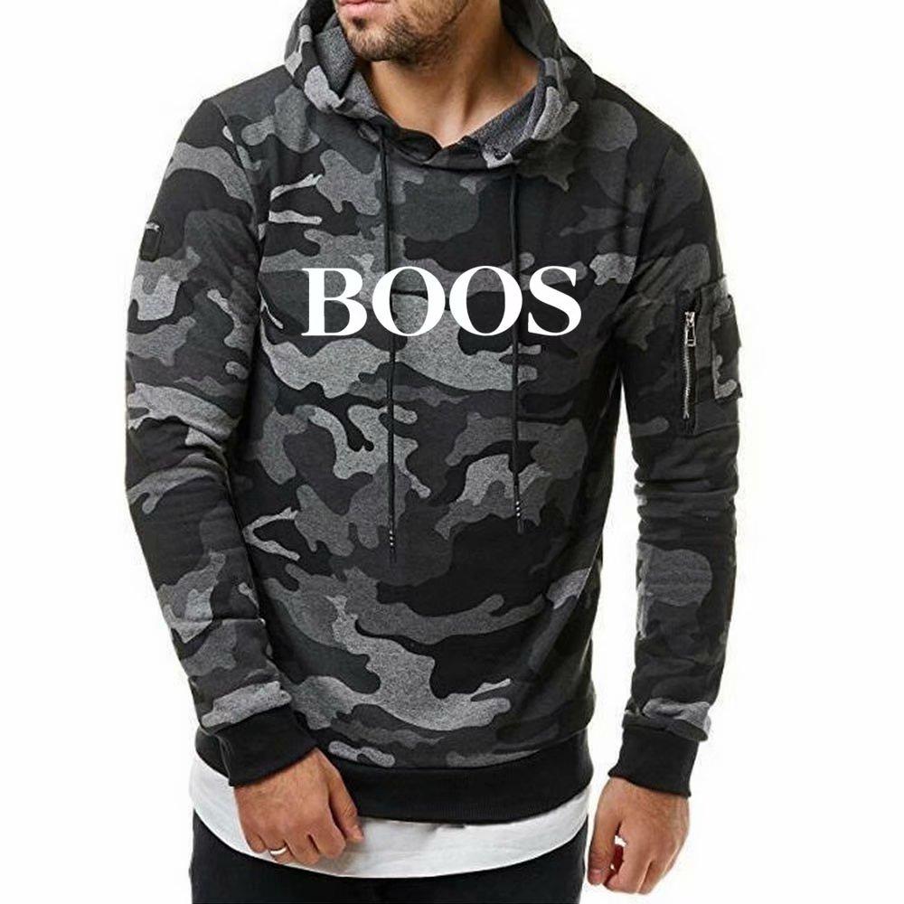 Buy Mens Camouflage Hooded Jumper Large 