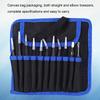 11Pcs Accuracy Tweezers Canvas Bag Set Stainless Steel Straight Ebow Anti Static Tool ESD(Tweezers