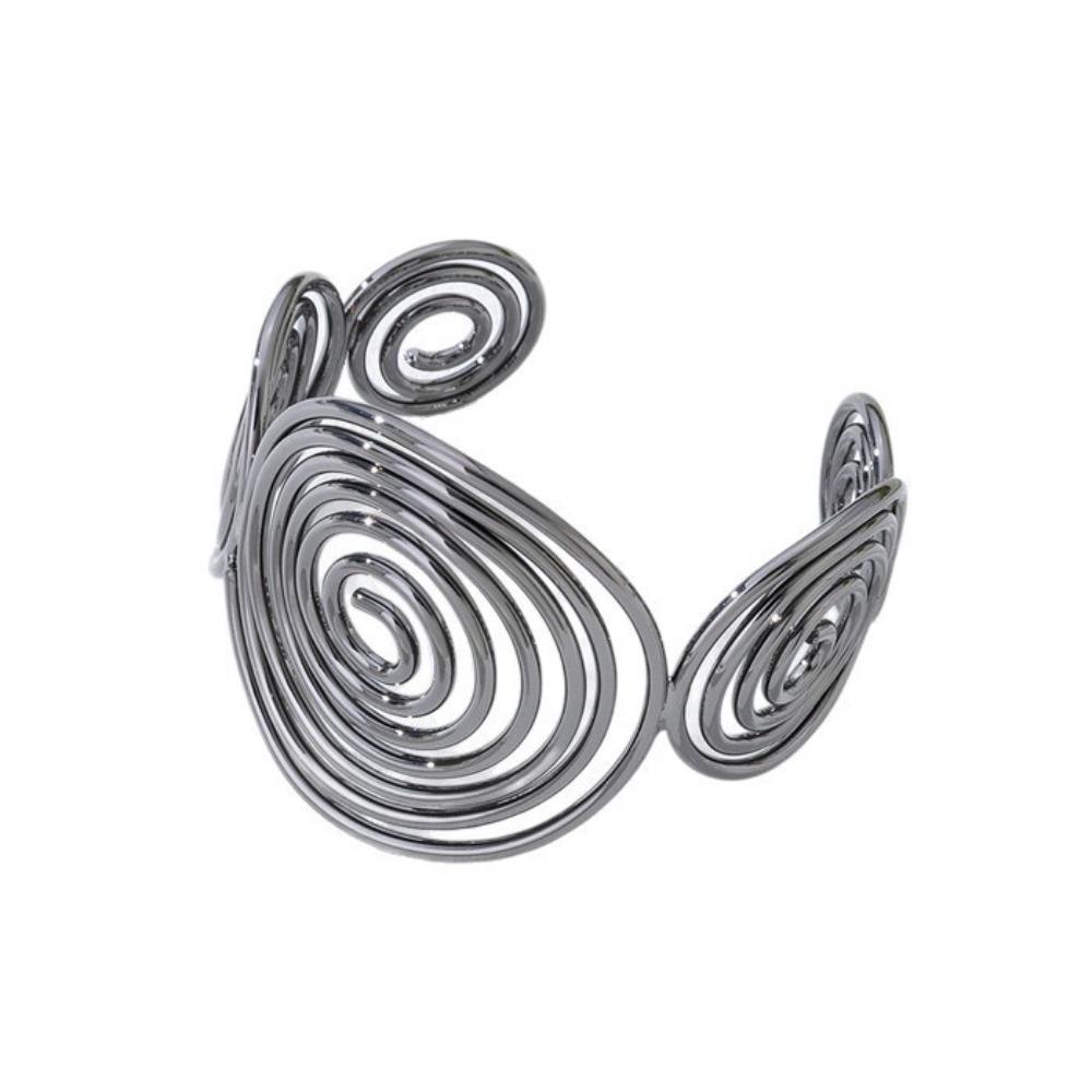 Verstellbares Damen Spiral Offenes Manschettenarmband Metalllegierung Manschette Armring Schmuck Geschenke