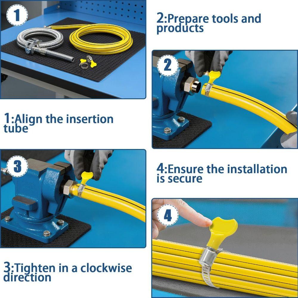 30pcs Hand Twist Design Stainless Steel Hose Clamps Worm Gear Hose Clamp  Air Pipe