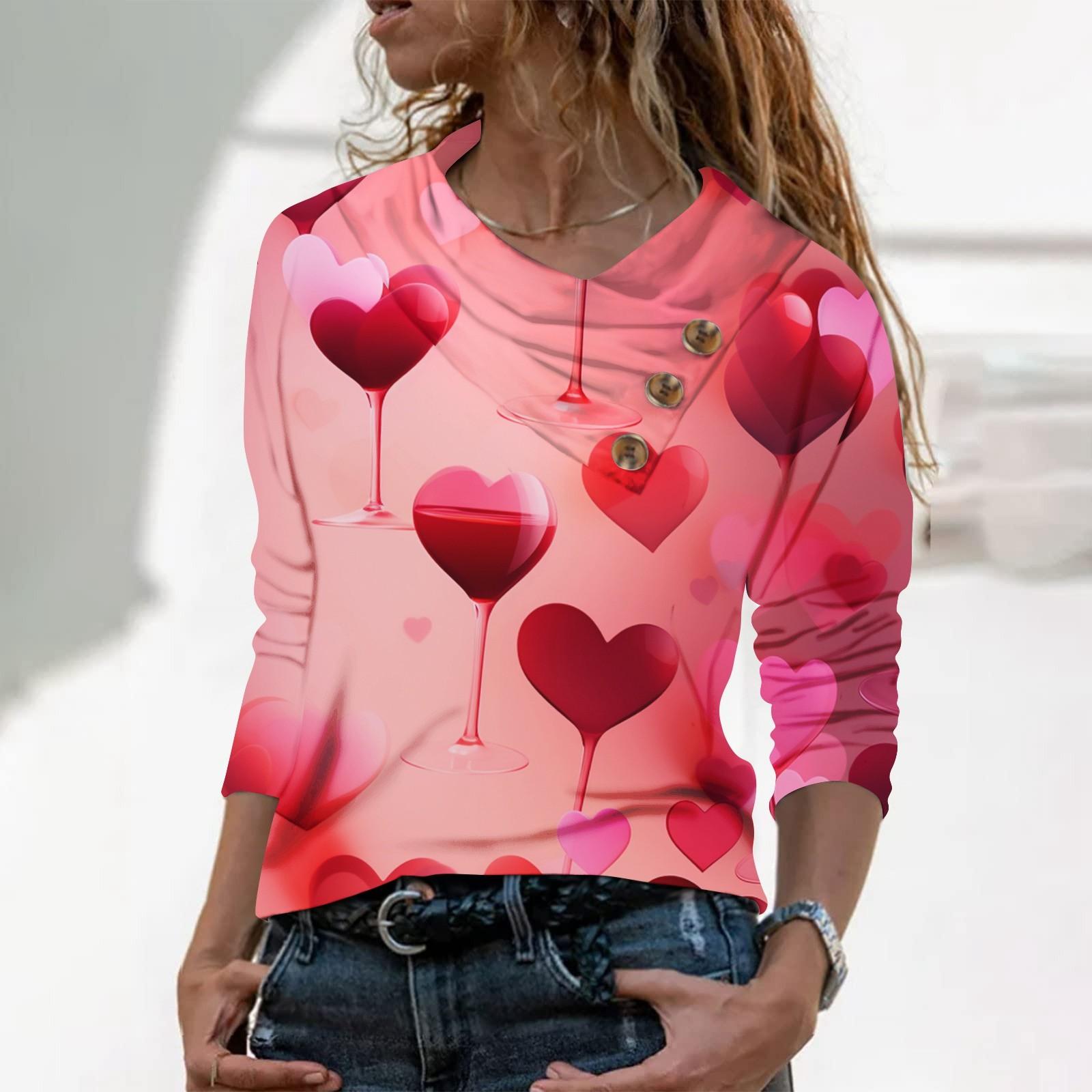 

Женская повседневная рубашка с длинными рукавами и V-образным вырезом на пуговицах с модной футболкой с принтом XXXL розовый