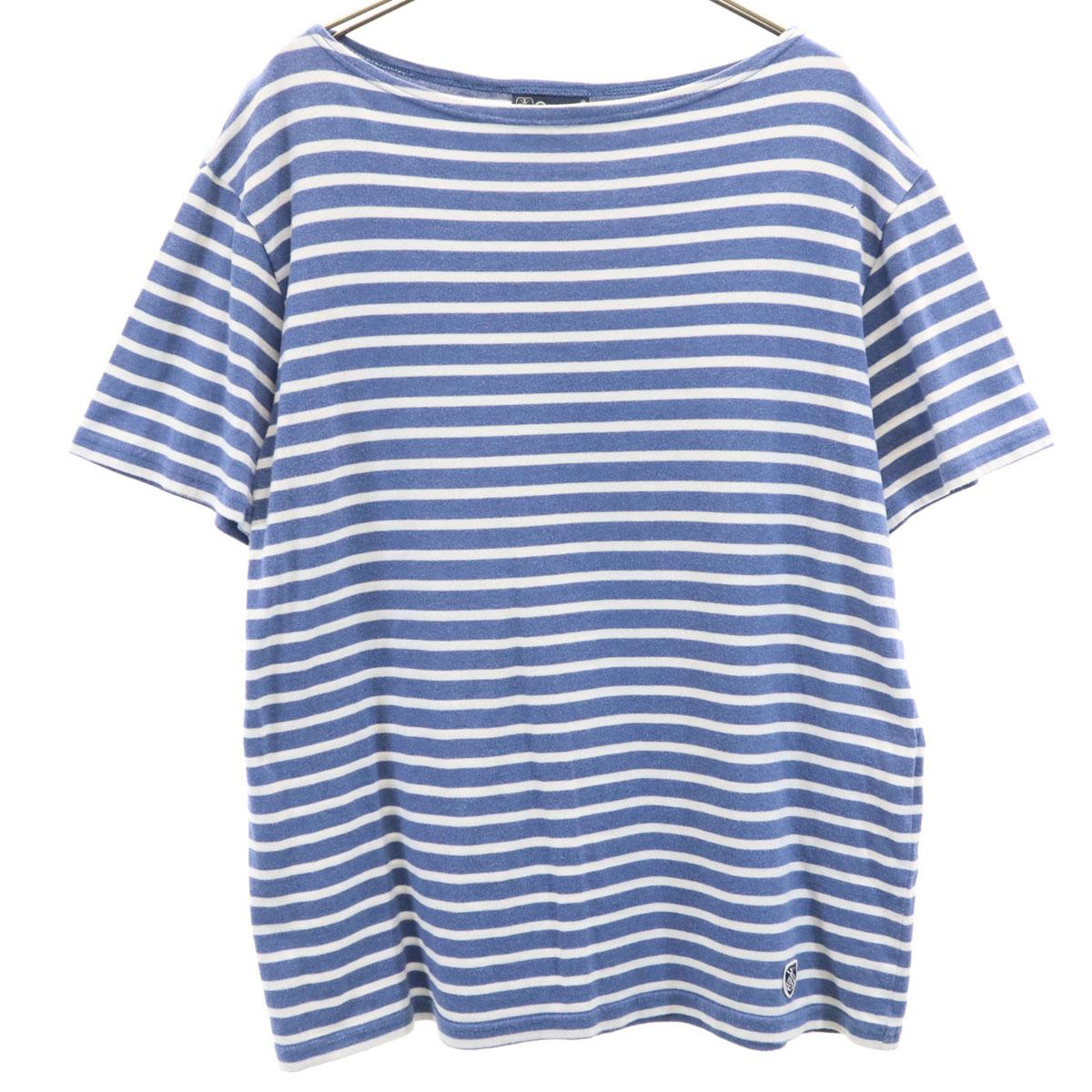 

ORCIVAL BEAUTY&YOUTH Exclusive Made in Japan Border Pattern Short sleeve Boat neck Basque shirt Men s Used