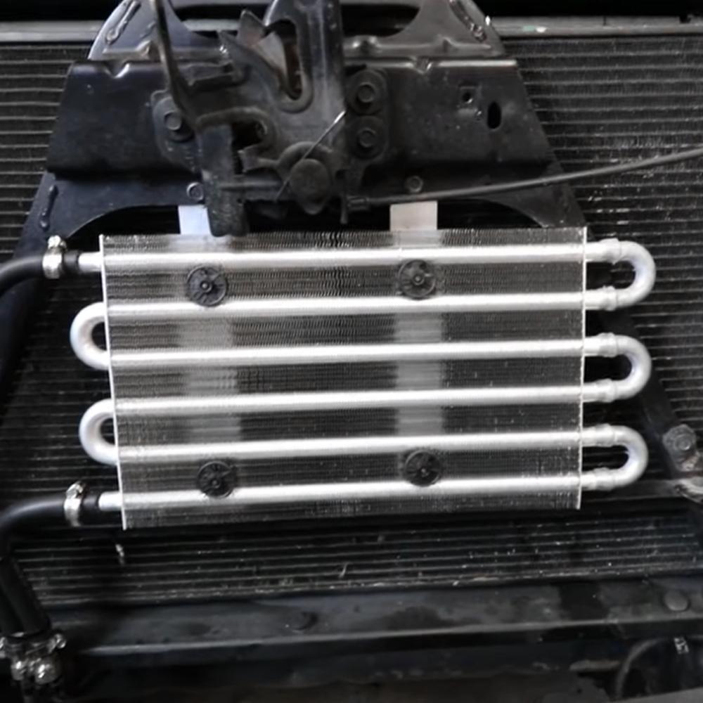 Universal 304.8X190.5X19.05 6 Row Aluminum Remote Transmission Oil Cooler Kit/Auto-Manual Radiator Converter