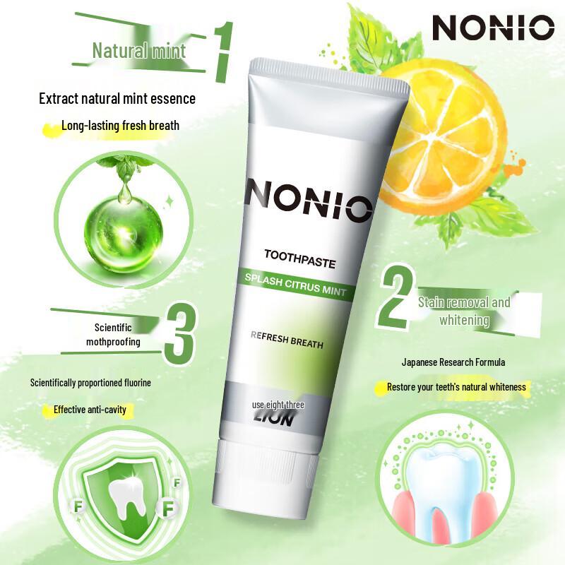 Lion NONIO Fresh Breath Toothpaste Citrus Mint (4-Pack)