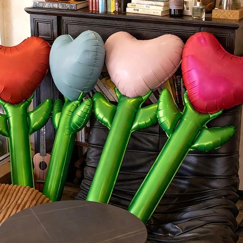 Large Love Heart Shaped Flower Balloon Birthday Party Valentine Day Gifts Wedding Engagement Decorative Love Balloons Bouquet