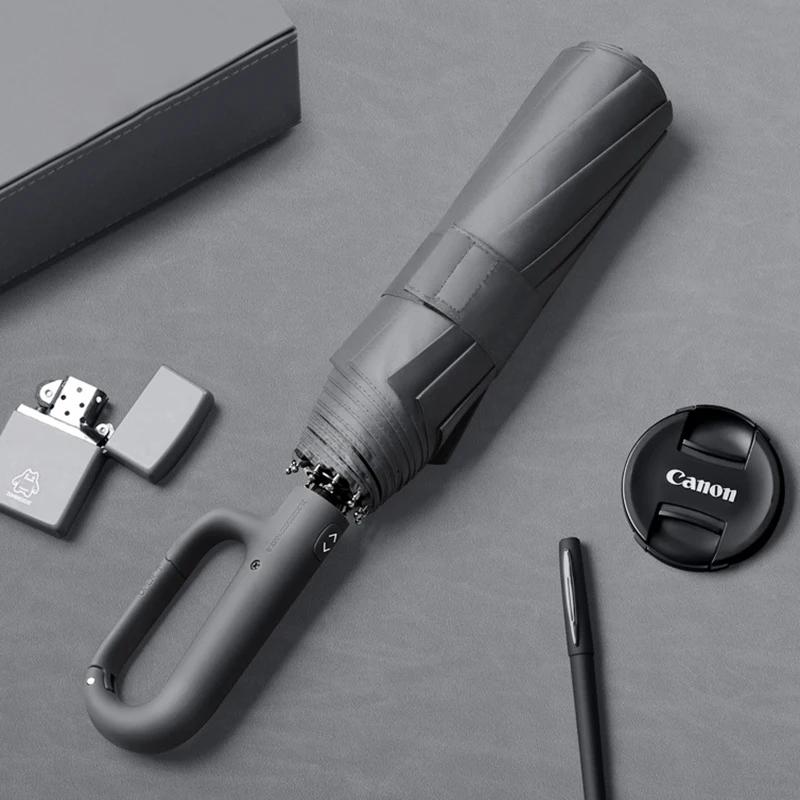 Travel Buckle Umbrella Outdoor, Automatic Umbrella Windproof Strong, 125cm Large Folding Rain Umbrella for Men, Free Shipping