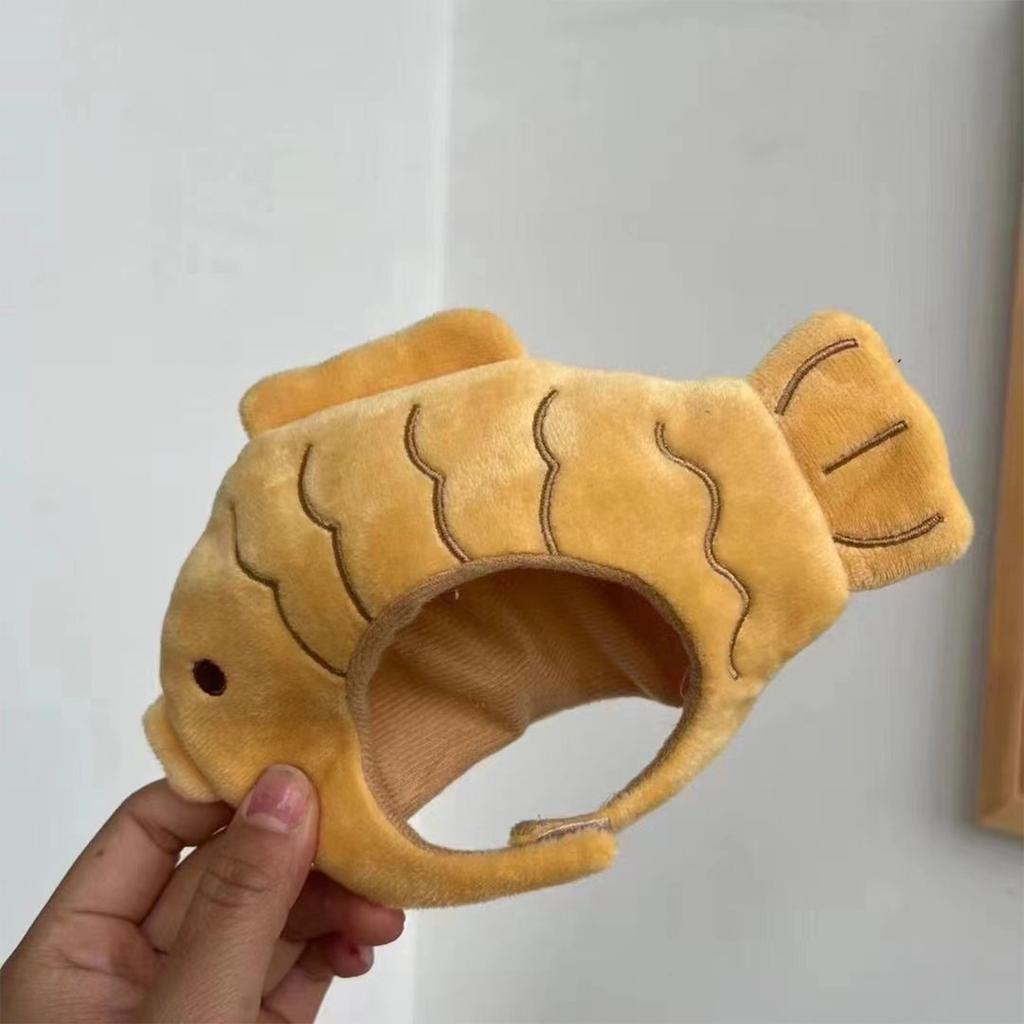 Cartoon Cat Hat, Cute Fish Shape Pet Cat Costume, Breathable Fish Shape Headdress Shape Cartoon Cat Hat, Pet Cat Headdress Plush