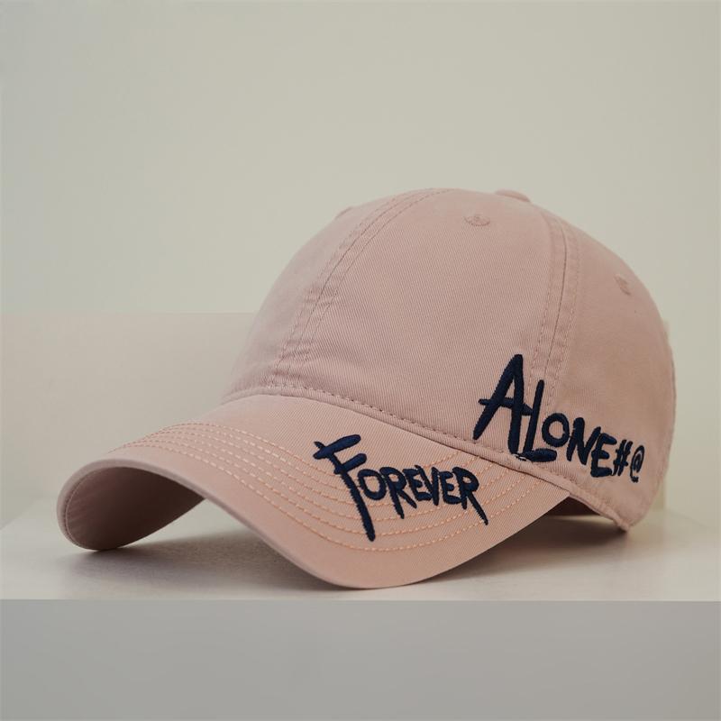 Embroidered Letter Soft Top Sunshade Baseball Cap for Unisex розовый
