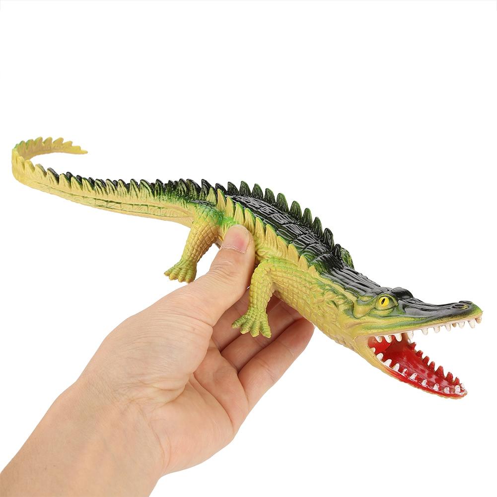 Plastic Crocodile Reptile Model with Sound Kids Educational Anti Stress Vent Toy (Light Color)