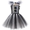 Kids Terrifier Black White Clown Tulle Dress Halloween Role Play Stage Costume