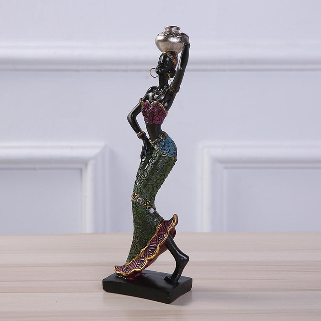 Africké ženy Figurové umění Sochy Tribal Lady Figurka Socha žlutá