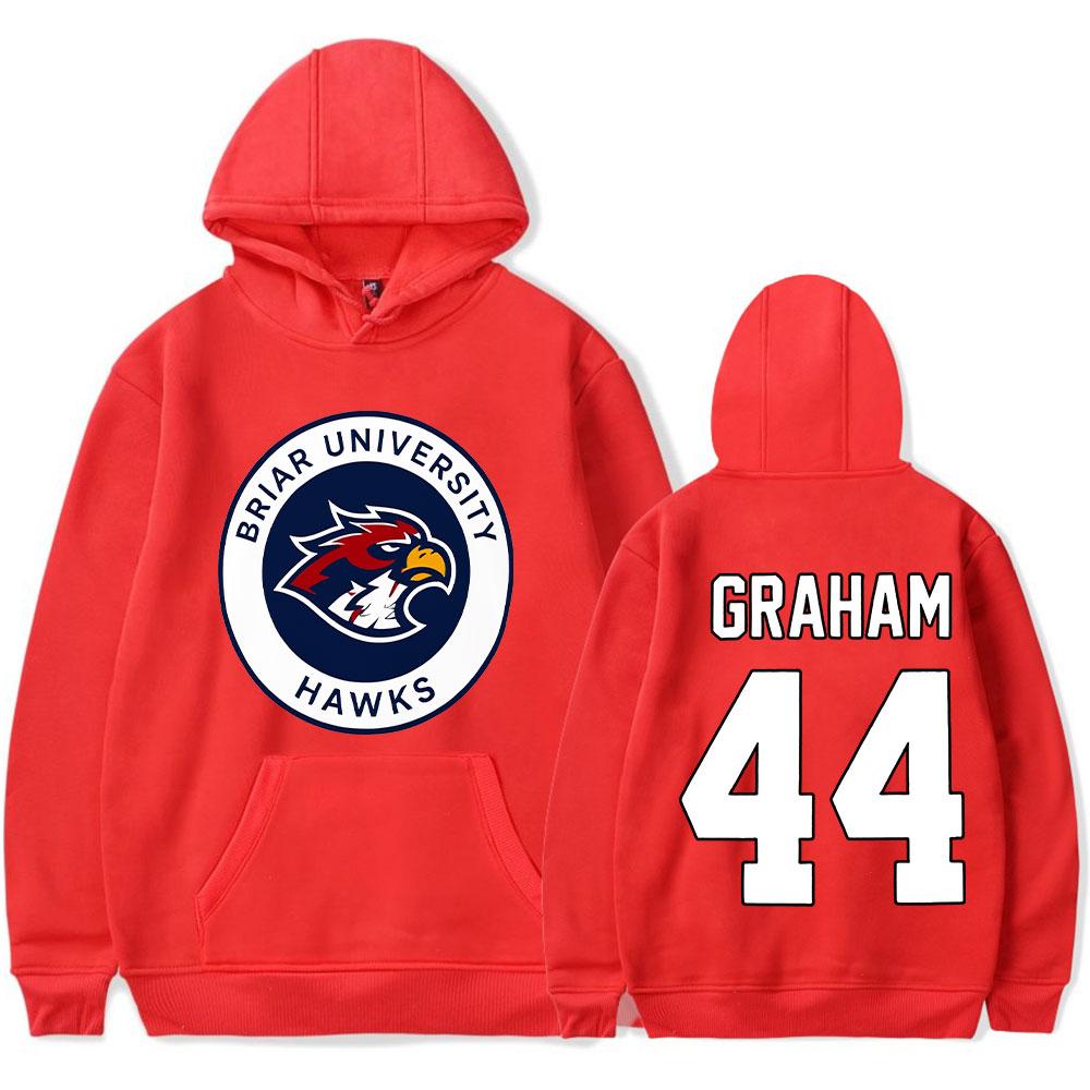 Off Campus Merch Graham 44 Briar University Hawks Hooded Hockey Romance Pullover Pocket Sweatshirt Fashion Streetwear