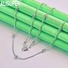 925 Sterling Silver 40-60cm Bead Necklace Fashion Wedding Jewelry