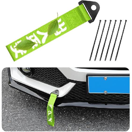 AICEL Car Racing Tow Strap, Nylon High Strength JDM Sports Style Decorative Traction Rope, Chinese Slogan Car Exterior Towing Strap, Universal Tow