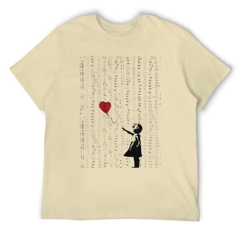 Girl With A Red Balloon T-shirts Novelty T-shirt Fresh Motion  Funny Novelty Fitness USA Size
