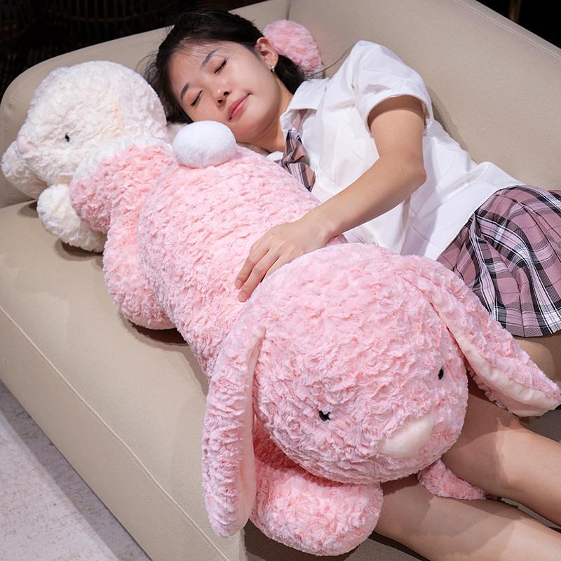 Cartoon Animal White Rabbit Plush Toy Soft and Comfortable Pink Rabbit Stuffed Doll Gifts For Girl