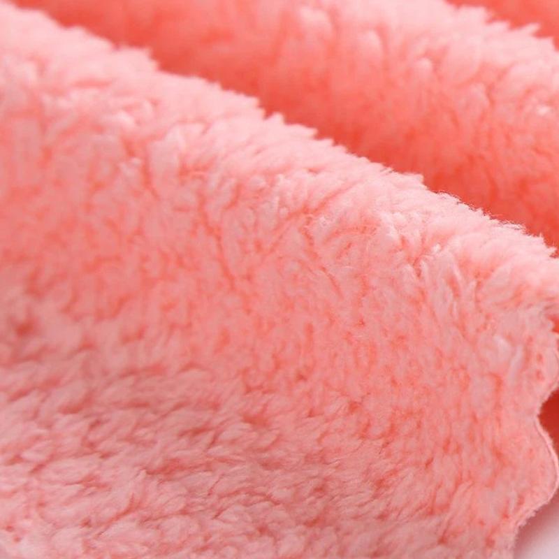 Waffle Weave Cleaning Cloths Super Absorbent Quick Dry Soft Coral Fleece No Lint Non Scratch for Car Detailing Kitchen Dish Washing