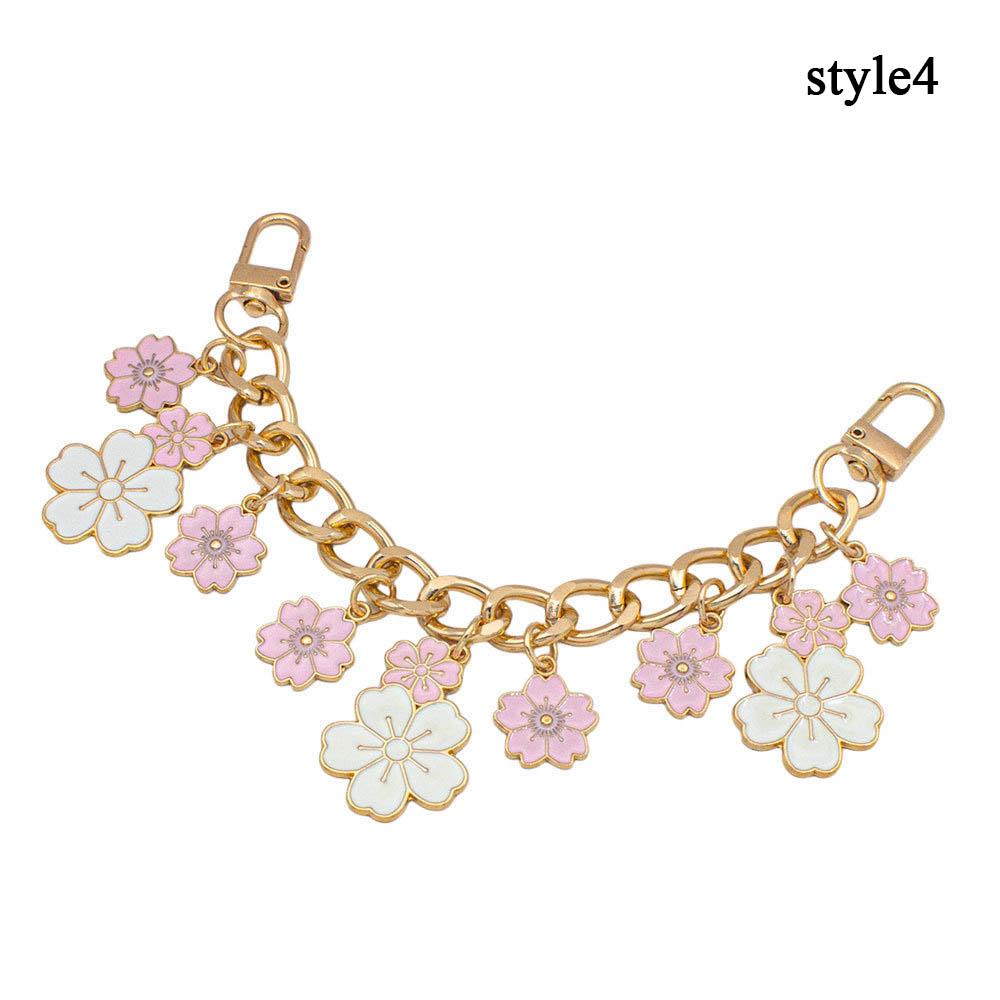 HOT Cherry Blossom Bag Pendant Chain Bow Heart Enamel Phone Charm Bag Chain Bag Extension Strap Crossbody Bag Accessories