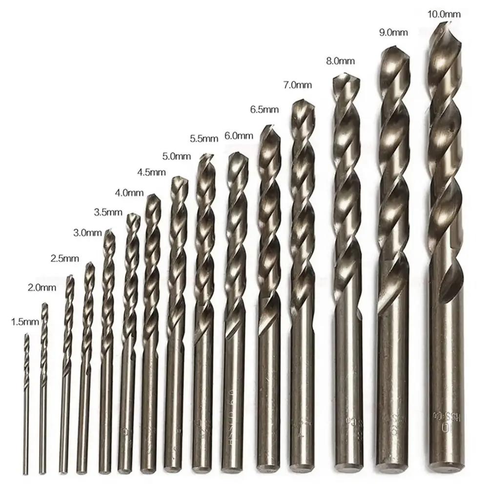 10Pcs High Speed Steel Cobalt Twist Drill 1/1.5/2/2.5/3/3.2/3.5mm M35 Spiral Drill Bit HSS-Co Round Shank Twist Drill Bits